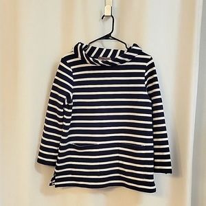 Sharon Young Size Small Navy blue and white striped top